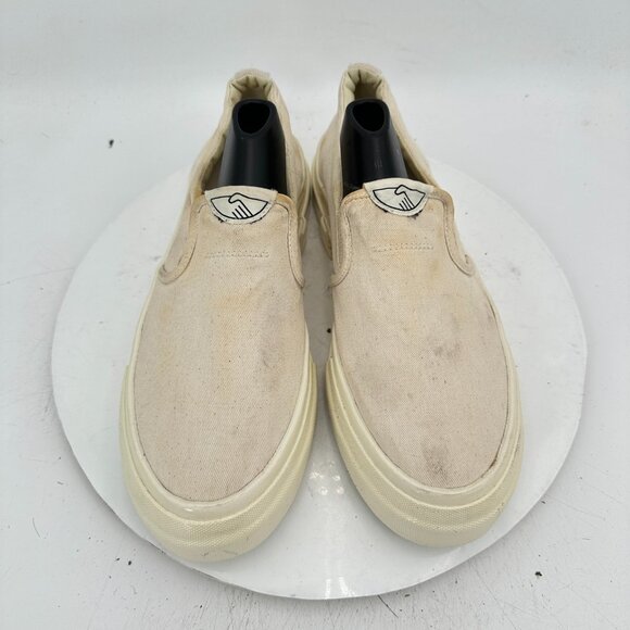S.W.C Stepney Workers Club Men Size EU 42 US 9 White Canvas Slip On Shoes - Picture 1 of 11